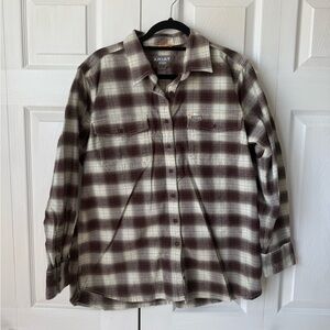 Ariat Brown Boxy Button Down Shirt with Notched Collar